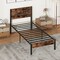 Platform Bed Frame with High Headboard and Mute Bar Perfect for Dorms or Kids